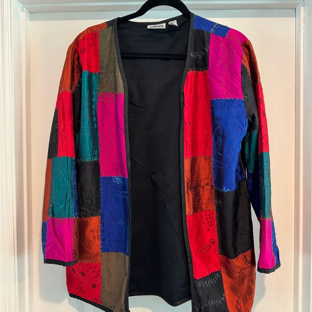 Chico's Patchwork Silk Jacket - image 1